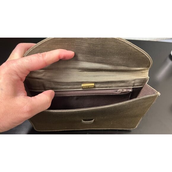 GIORGIO ARMANI OLIVE GOLD CHAIN EVENING ENVELOPE BAG - Picture 13 of 13